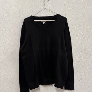 Croft & Barrow Black V-Neck Sweater Classic Knit